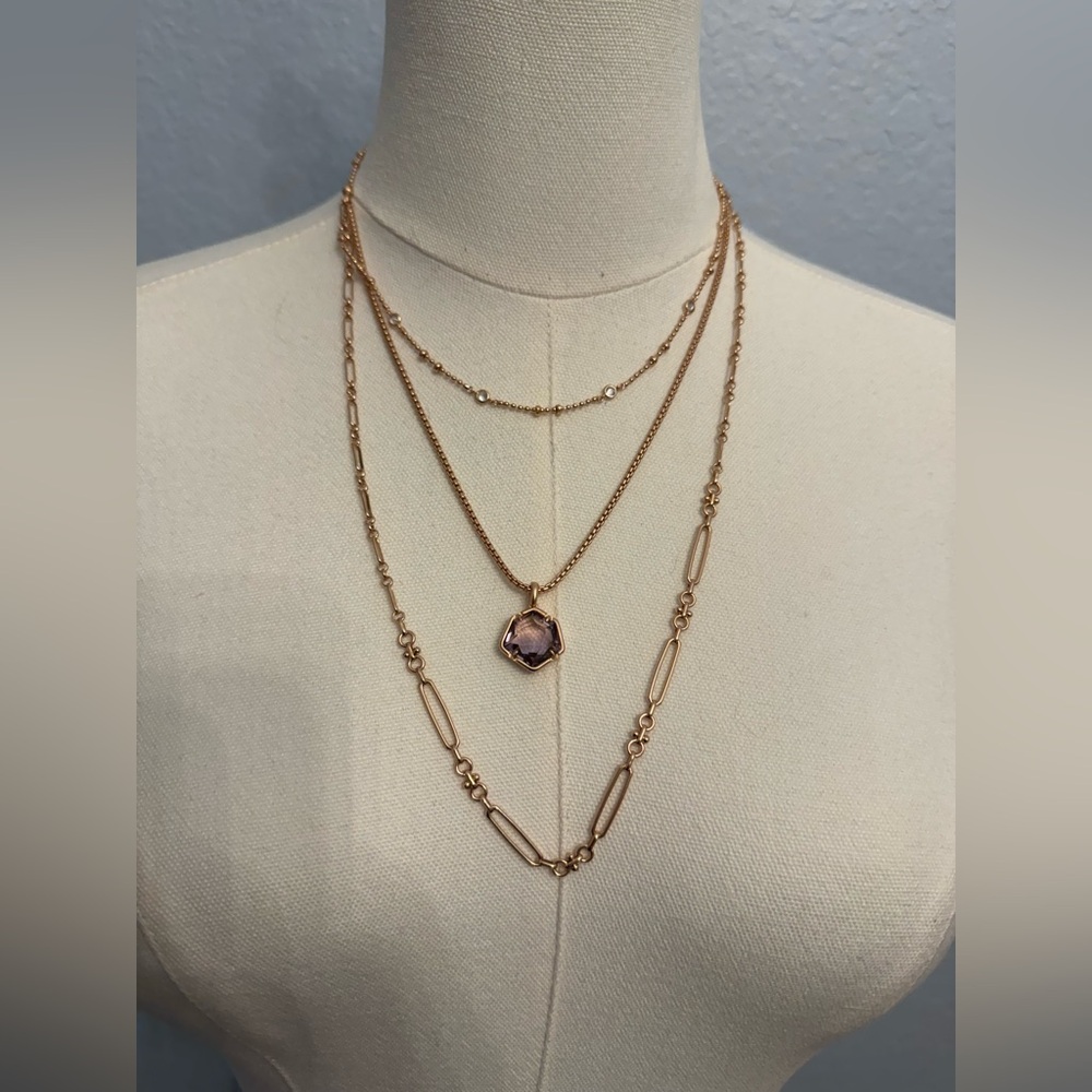 🩵KENDRA SCOTT ROSE-GOLD MULTI STRAND VANESSA NECKLACE🩵